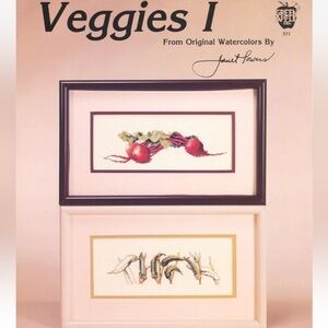 Veggies I Cross Stitch Pattern Janet powers Green Apple Beets and Onions